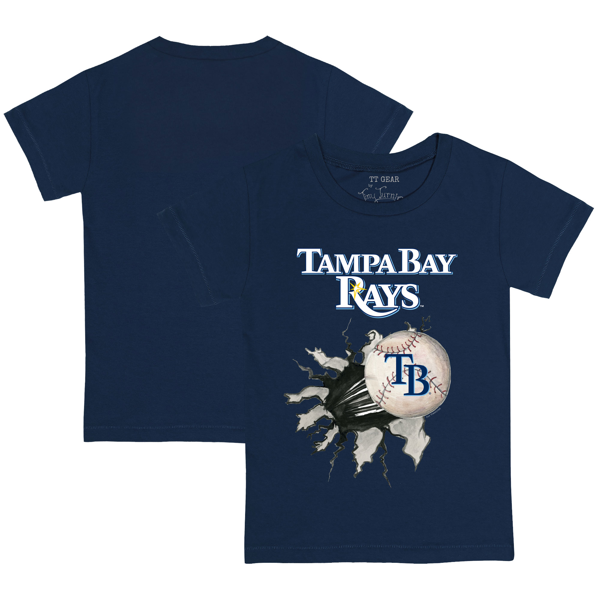 Youth Tiny Turnip Navy Tampa Bay Rays Baseball Tear T-Shirt