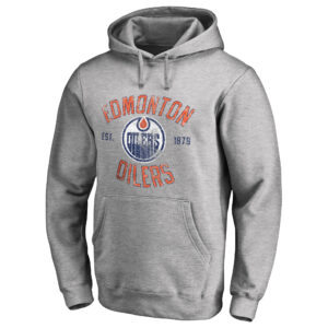 Men's Ash Edmonton Oilers Heritage Pullover Hoodie