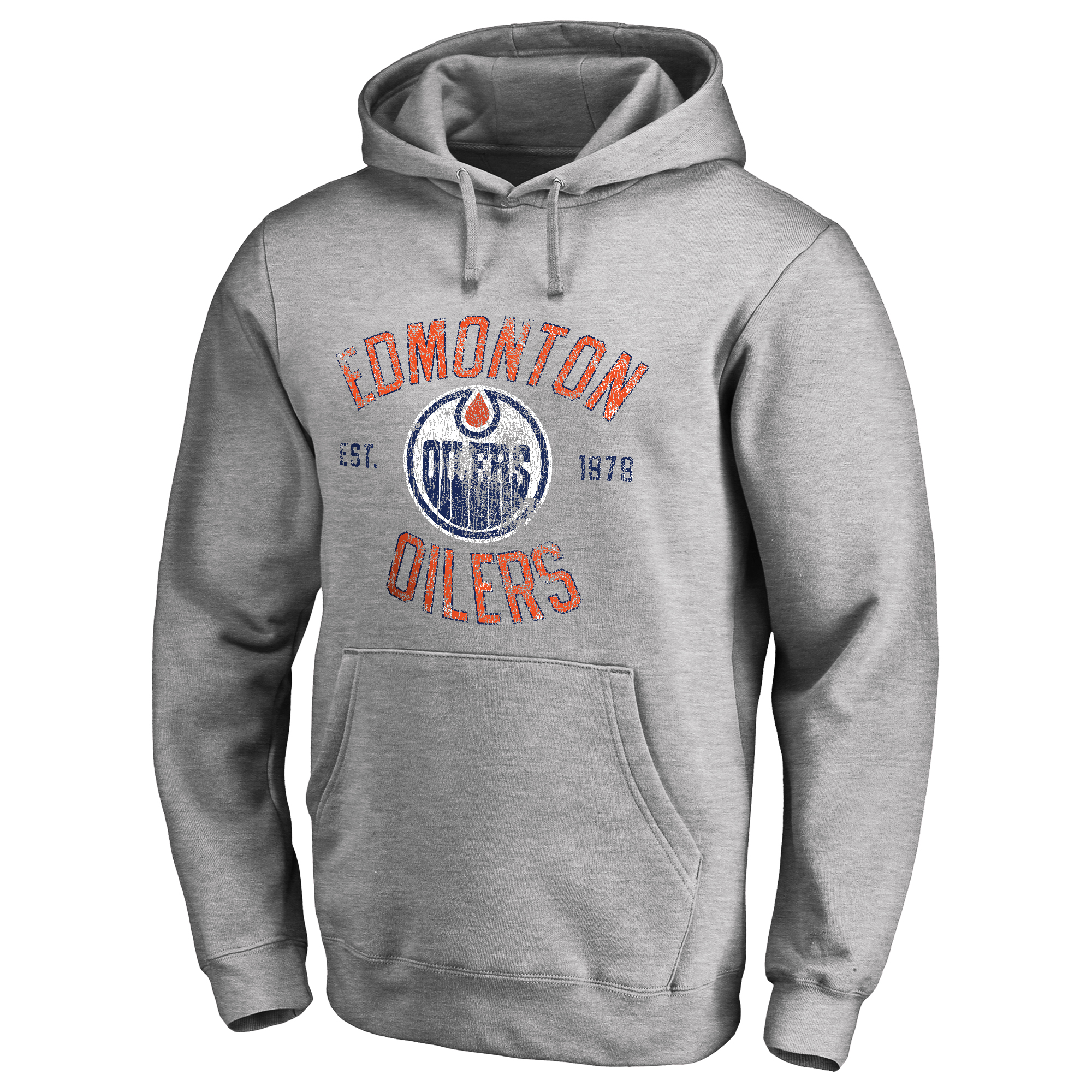 Men's Ash Edmonton Oilers Heritage Pullover Hoodie