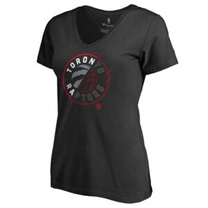 Women's Black Toronto Raptors X-Ray Slim Fit V-Neck T-Shirt
