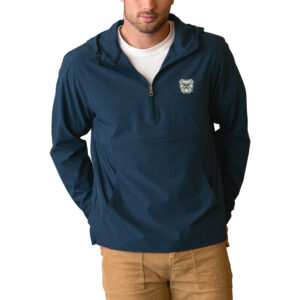 Men's Navy Butler Bulldogs Stretch Anorak Half-Zip Pullover Jacket