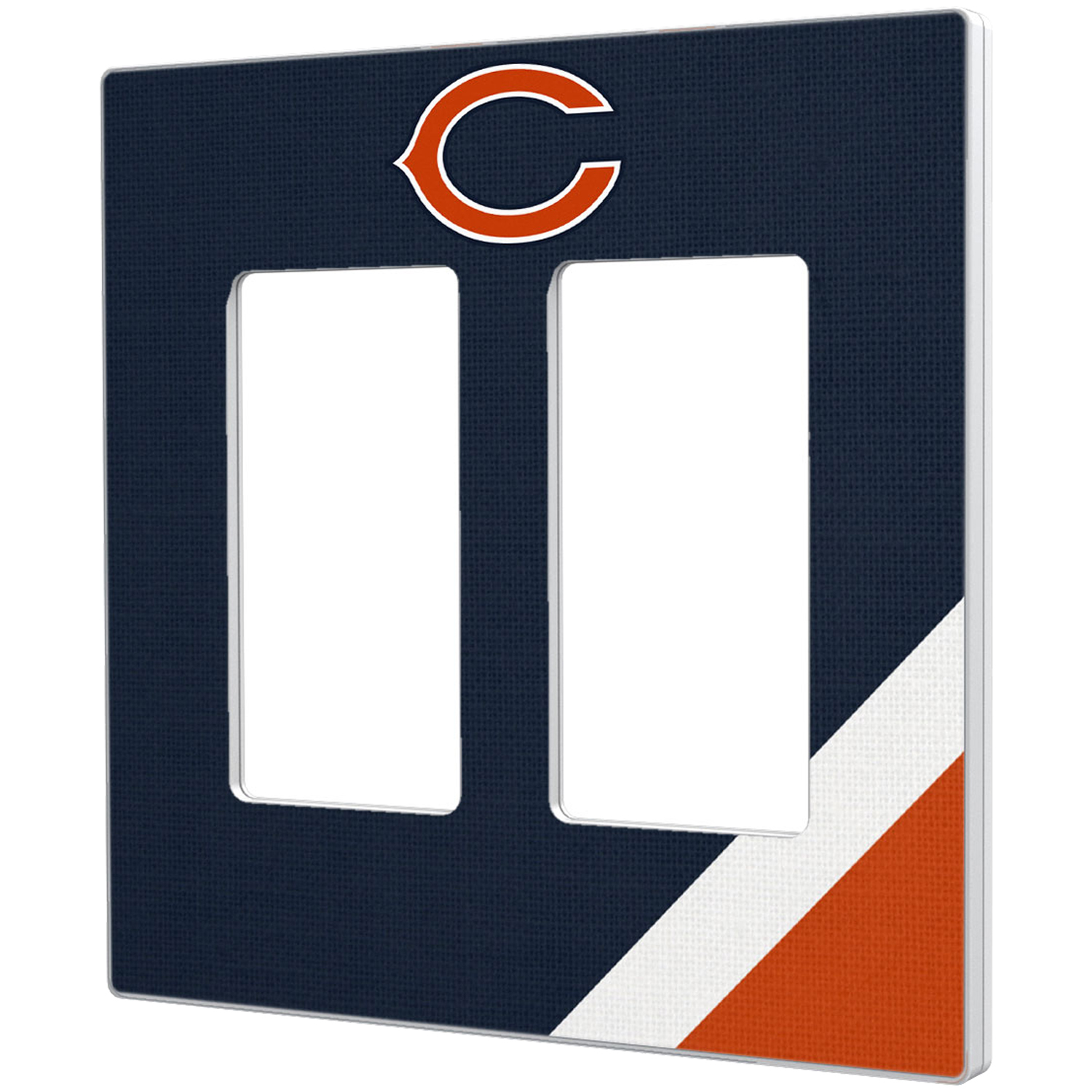 Chicago Bears Diagonal Stripe Double Rocker Light Switch Plate