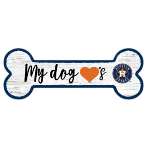 Houston Astros 6" x 12" Team Dog Bone Sign