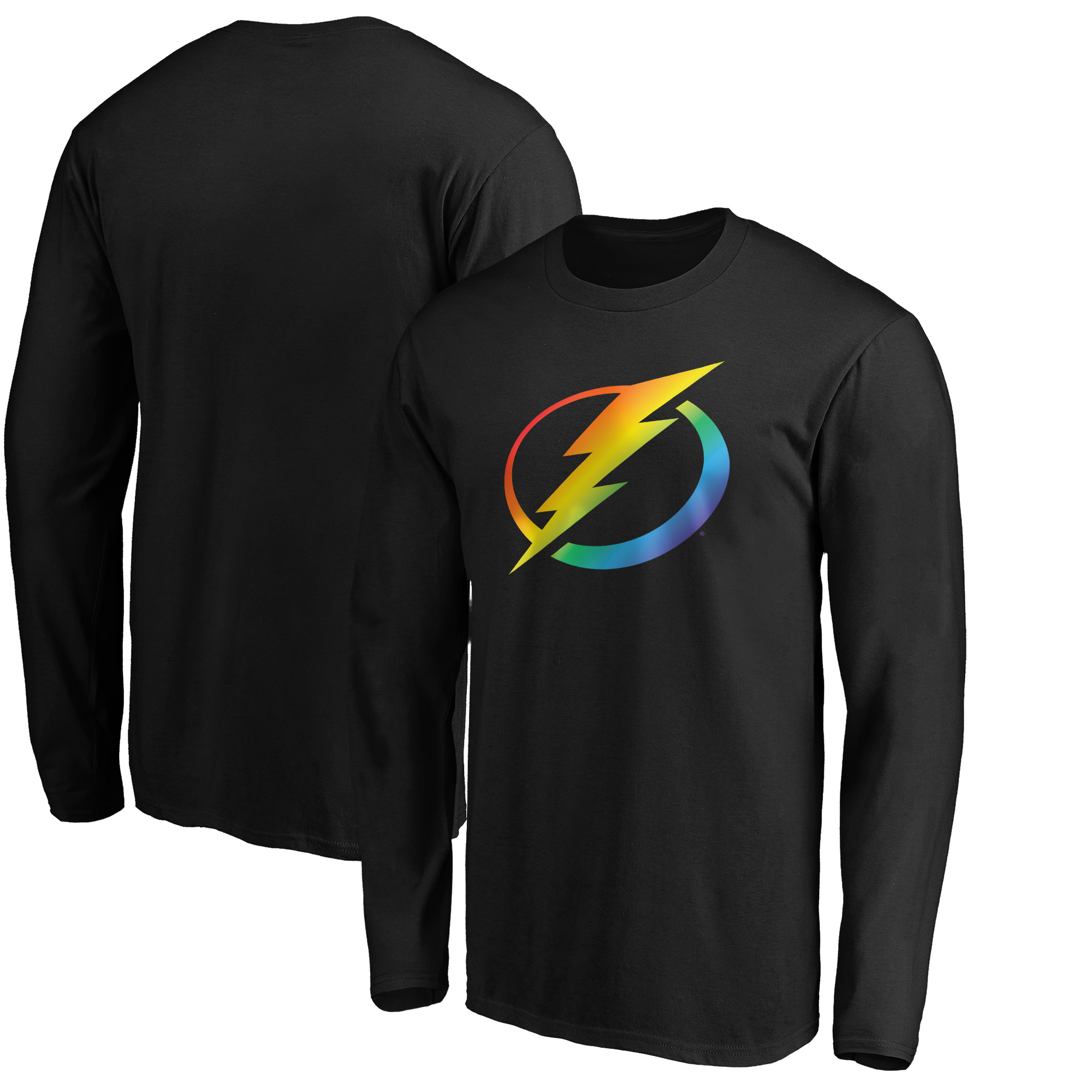 Men's Black Tampa Bay Lightning Team Pride Logo Long Sleeve T-Shirt