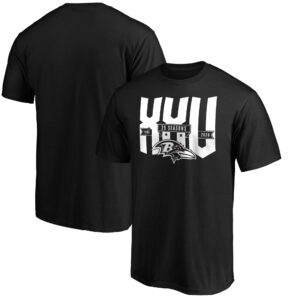 Men's Black Baltimore Ravens 25th Season Black and White Logo T-Shirt