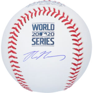 Max Muncy Los Angeles Dodgers Autographed 2020 MLB World Series Champions World Series Logo Baseball