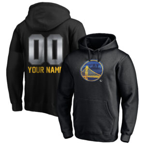 Men's Black Golden State Warriors Midnight Mascot Personalized Name & Number Pullover Hoodie