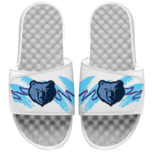 Youth ISlide White Memphis Grizzlies 90s Paper Cup Slide Sandals