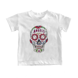 Toddler Tiny Turnip White Los Angeles Angels Sugar Skull T-Shirt