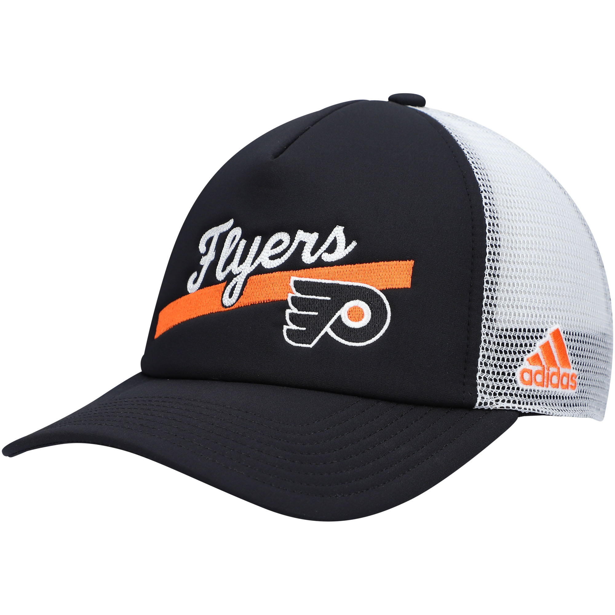 Women's adidas Black/White Philadelphia Flyers Foam Trucker Snapback Hat - Image 9