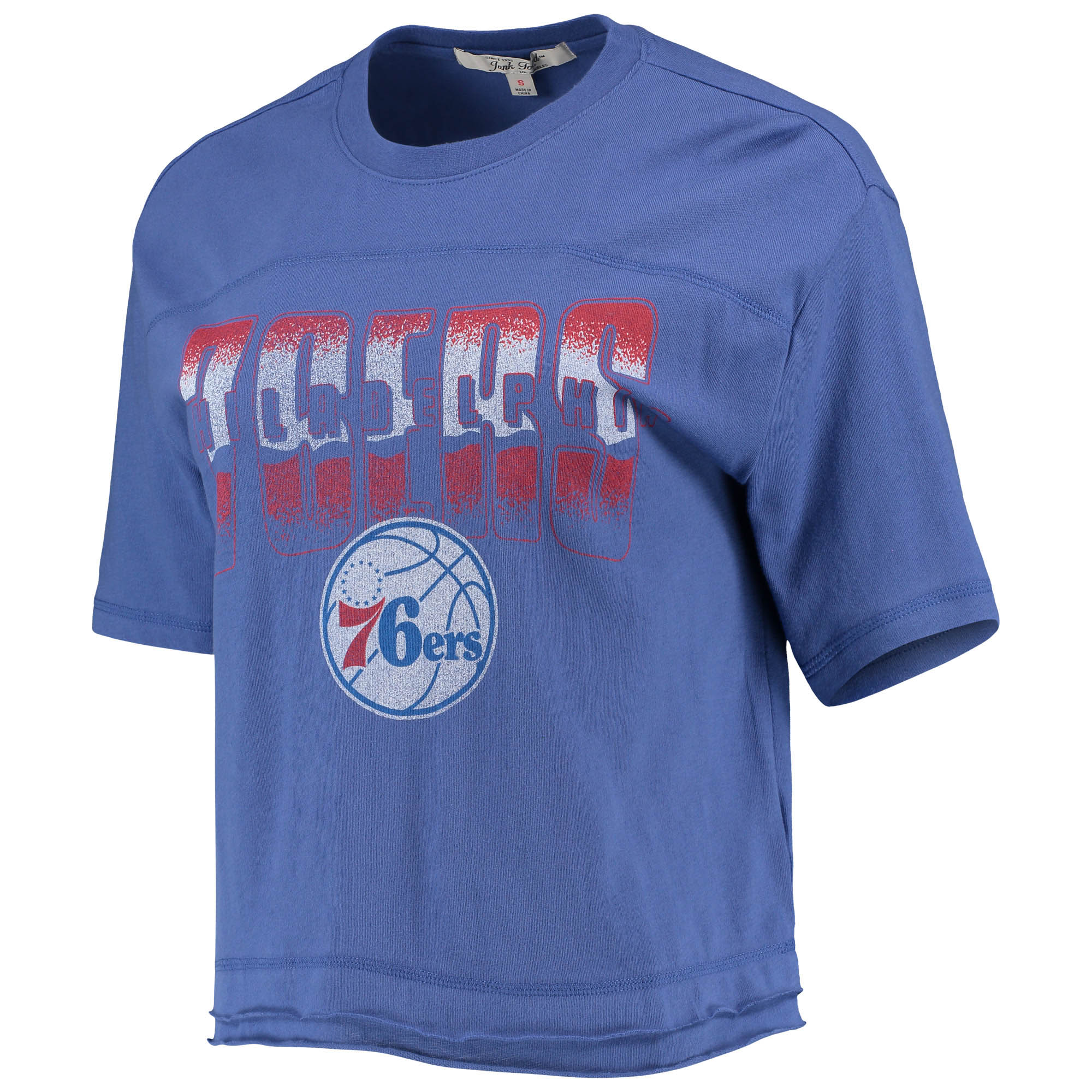 Women's Junk Food Royal Philadelphia 76ers Gradient Crop Top - Image 6