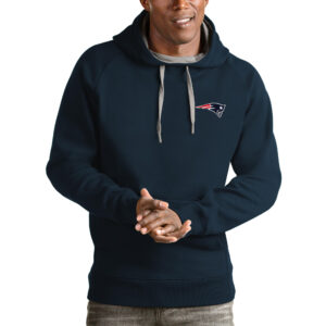 Men's Antigua Navy New England Patriots Logo Victory Pullover Hoodie
