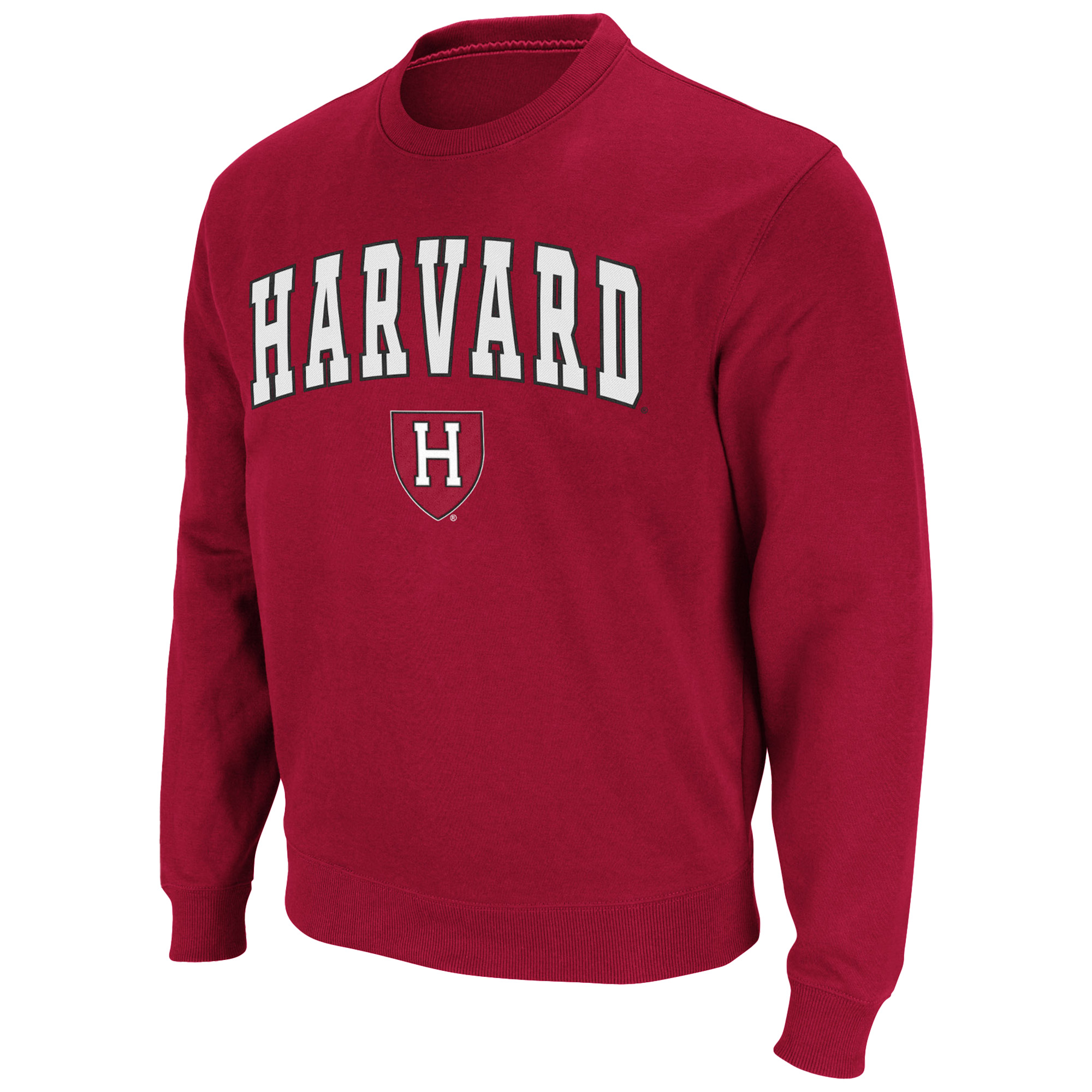 Men's Colosseum Crimson Harvard Crimson Team Arch & Logo Tackle Twill Pullover Sweatshirt - Image 6