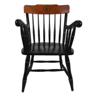 Black Miami Hurricanes Seal Logo Captains Chair with Cherry Crown