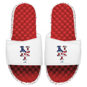Men's ISlide White/Red New York Mets Americana Slide Sandals