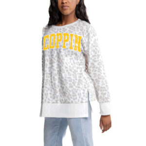 Women's Gameday Couture Gray Coppin State Eagles Side-Slit French Terry Crewneck Sweatshirt