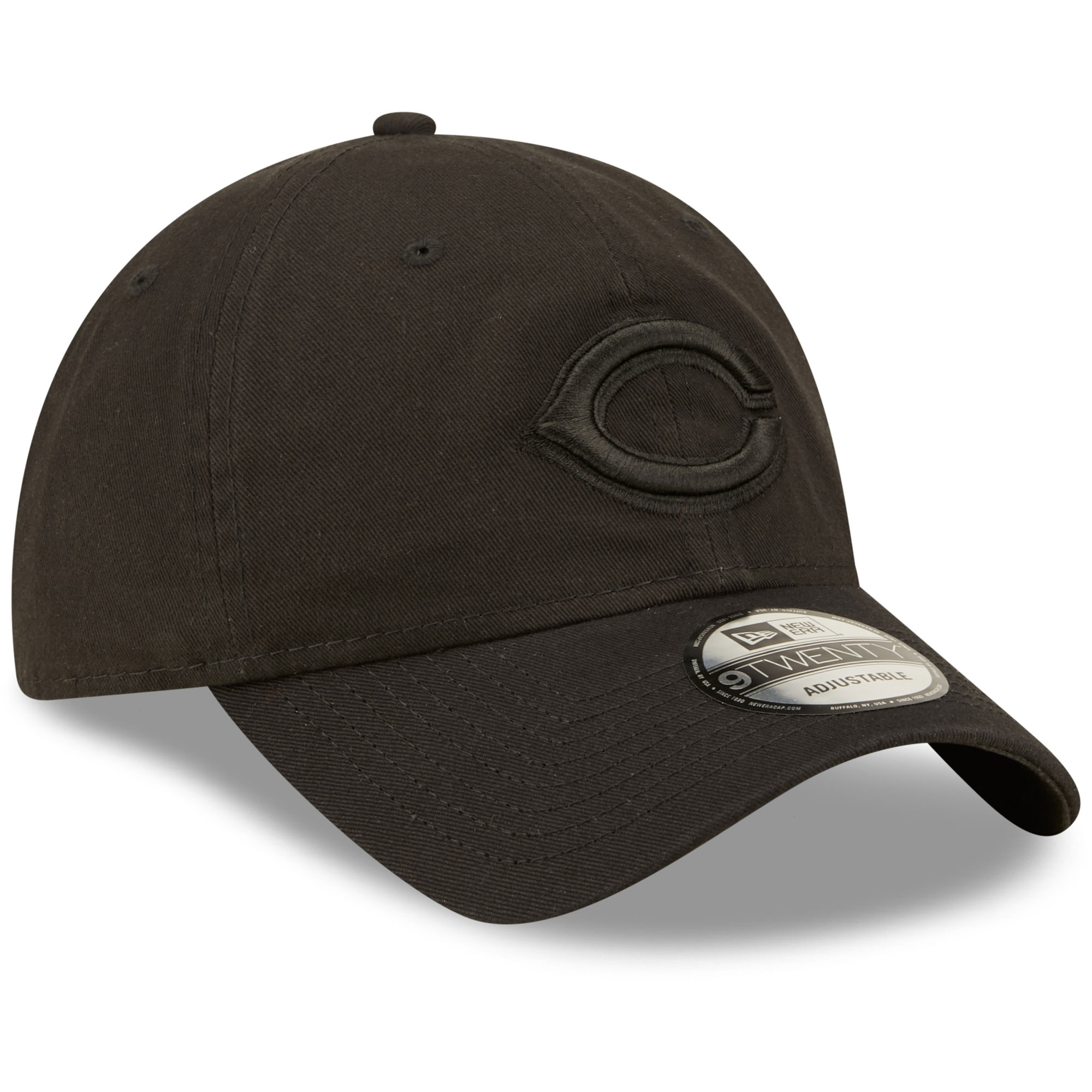 Men's New Era Cincinnati Reds Black On Black Core Classic 2.0 9TWENTY Adjustable Hat - Image 8