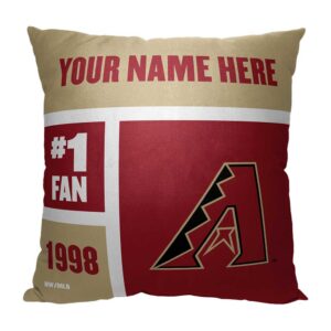 The Northwest Group Arizona Diamondbacks 18'' x 18'' Colorblock Personalized Throw Pillow