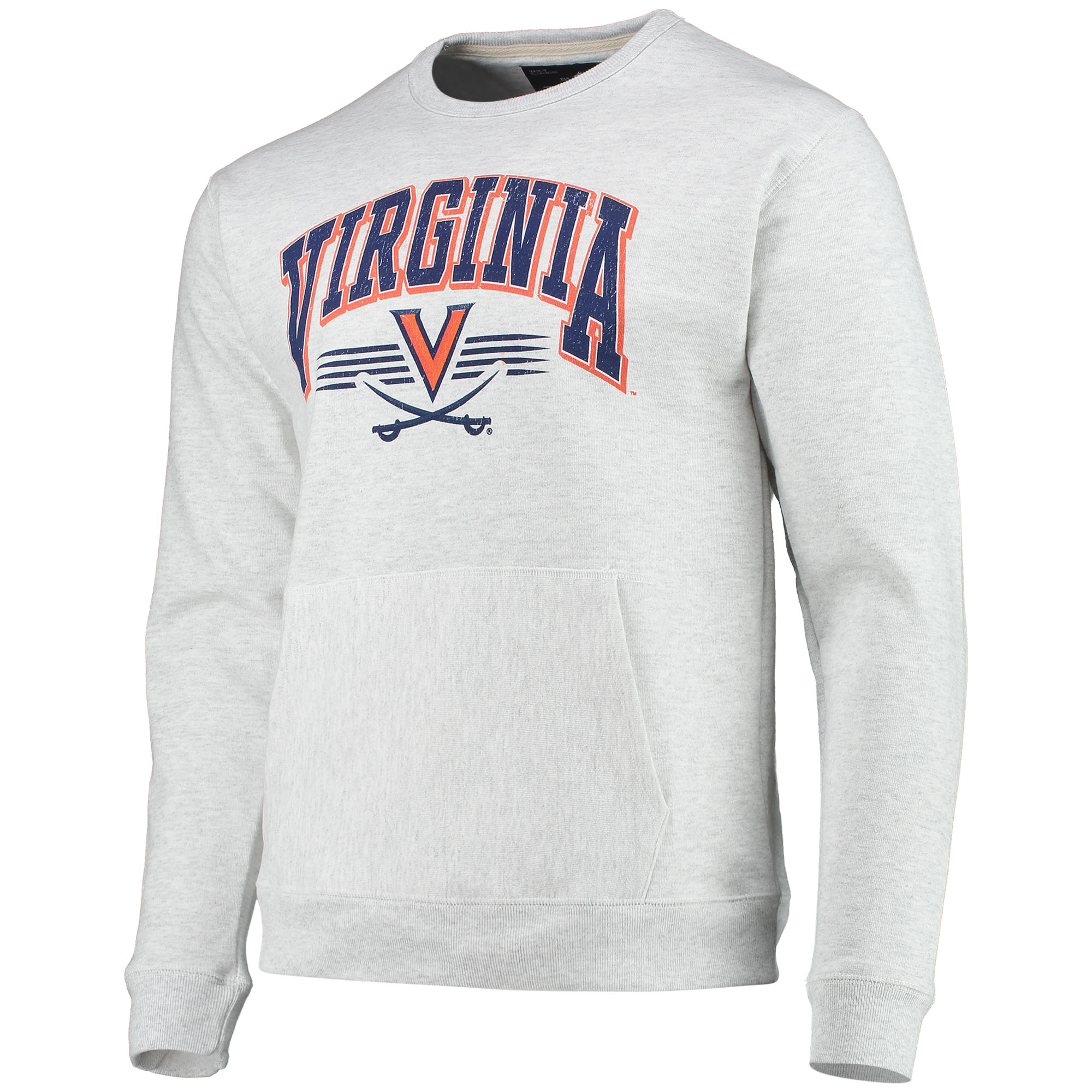 Men's League Collegiate Wear Heathered Gray Virginia Cavaliers Upperclassman Pocket Pullover Sweatshirt - Image 10