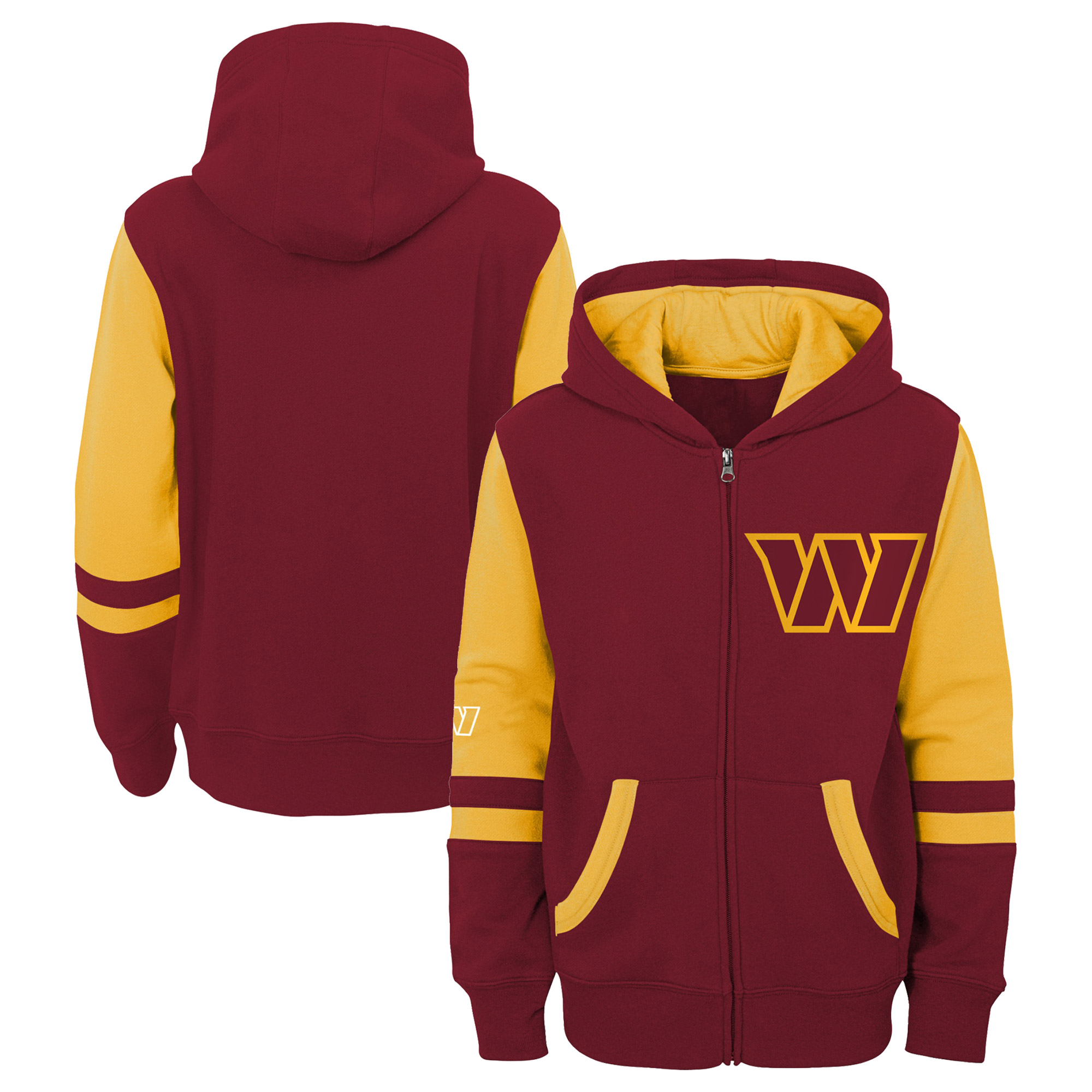 Youth Burgundy Washington Commanders Logo Stadium Full-Zip Hoodie - Image 2