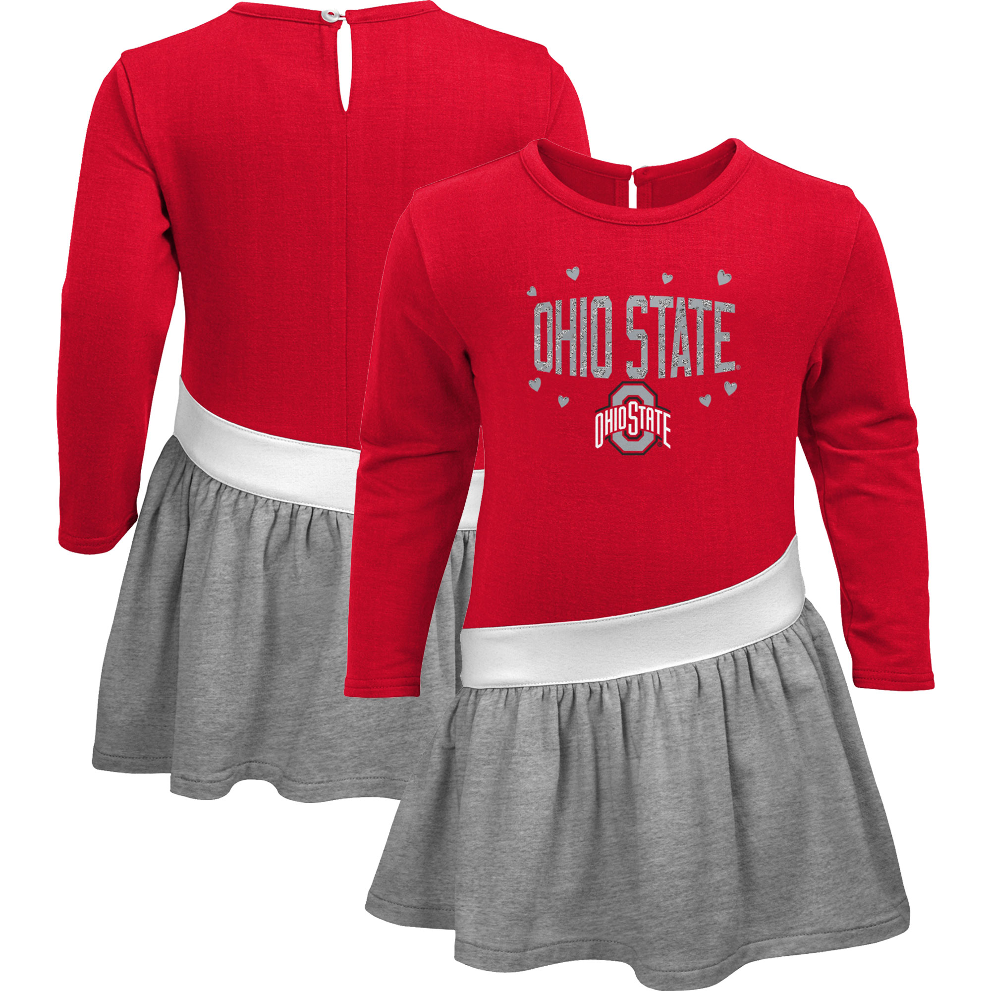 Toddler Scarlet Ohio State Buckeyes Heart to Heart French Terry Dress - Image 5