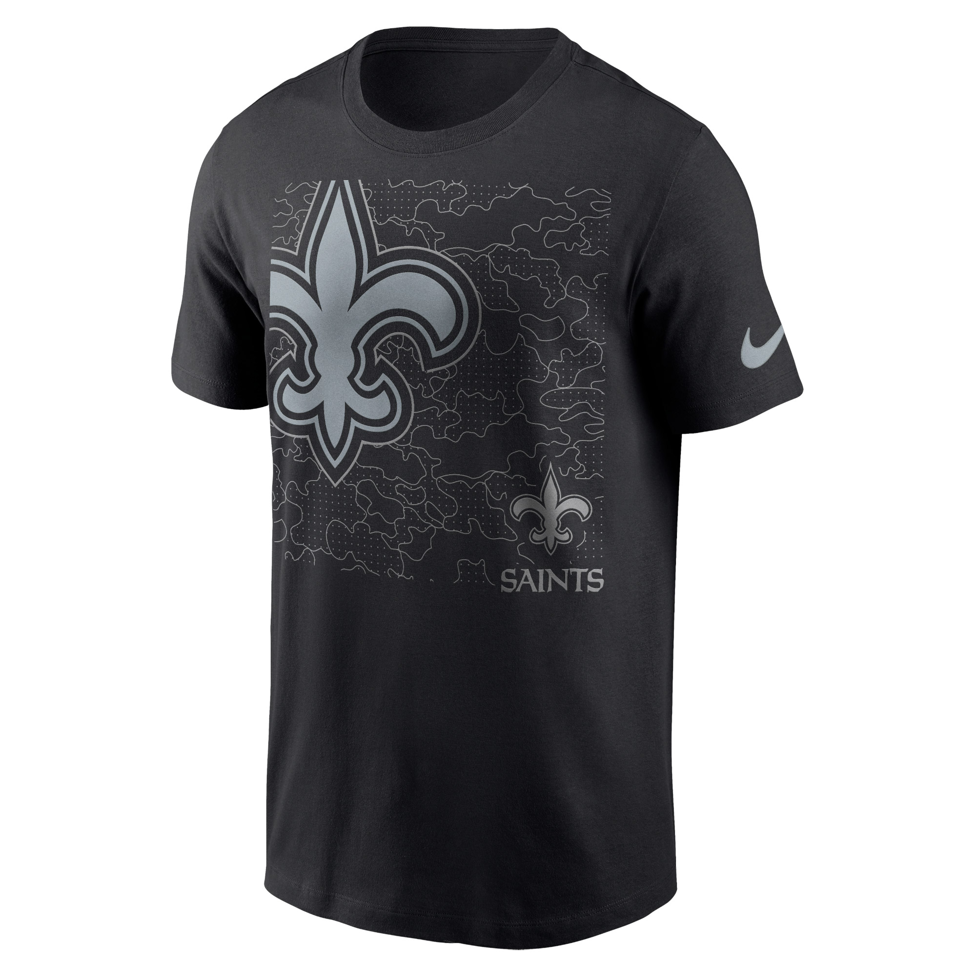 Men's Nike Black New Orleans Saints RFLCTV T-Shirt - Image 4