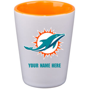 Miami Dolphins 2oz. Personalized Ceramic Shot Glass