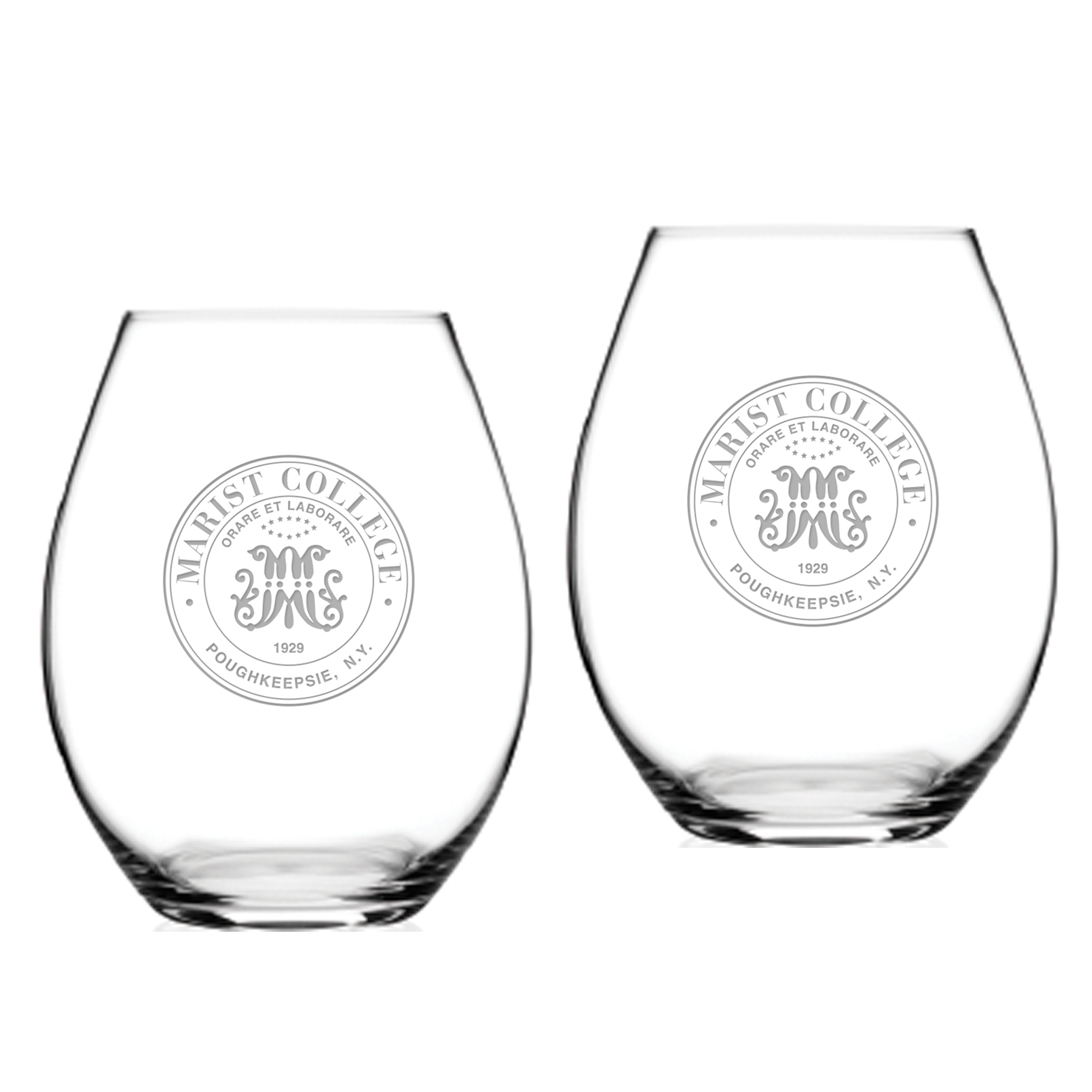 Marist Red Foxes Team 20oz. 2-Piece Riedel Stemless Wine Glass Set