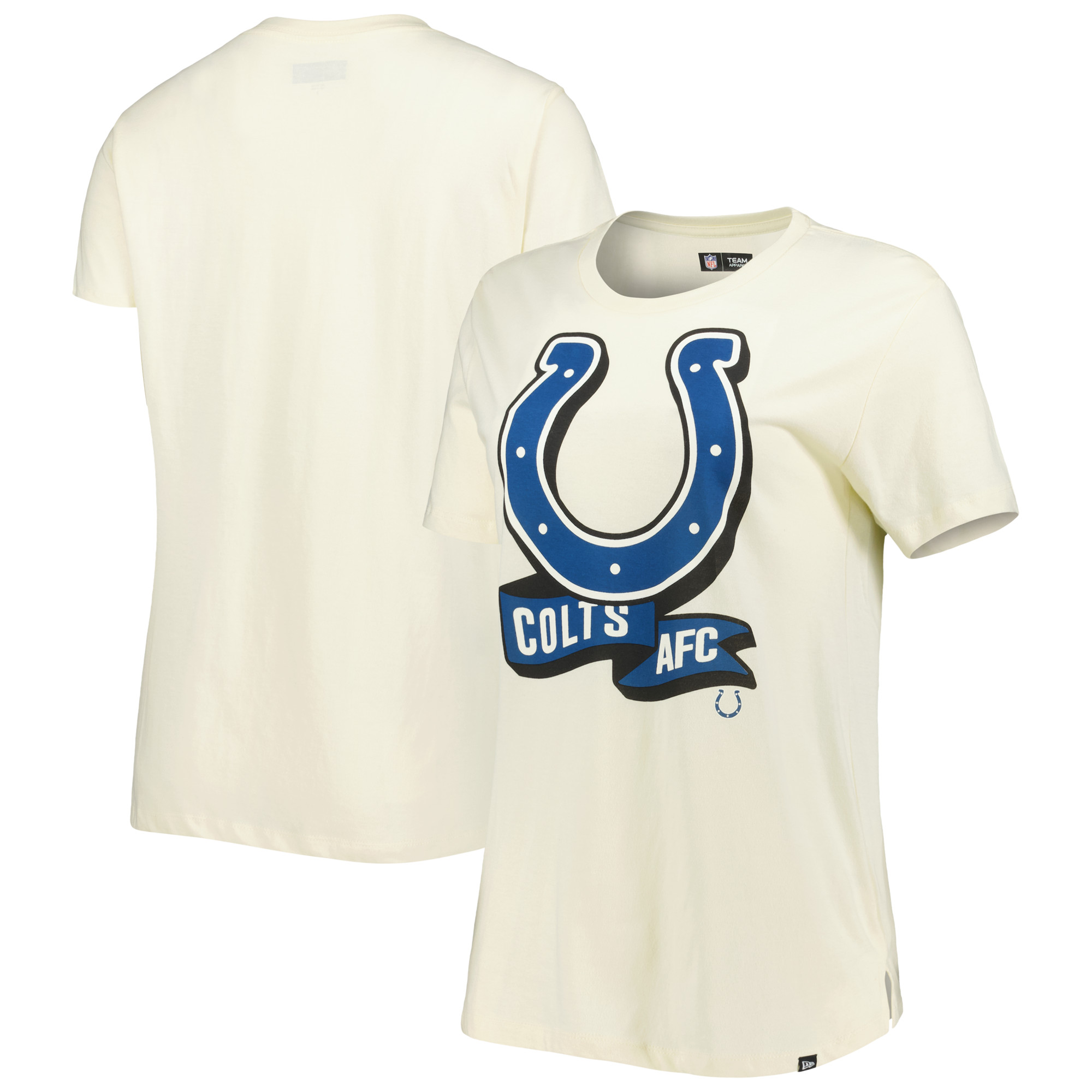 Women's New Era Cream Indianapolis Colts Chrome Sideline T-Shirt - Image 5