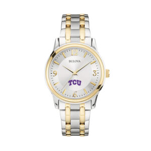 Bulova Silver/Gold TCU Horned Frogs Classic Two-Tone Round Watch