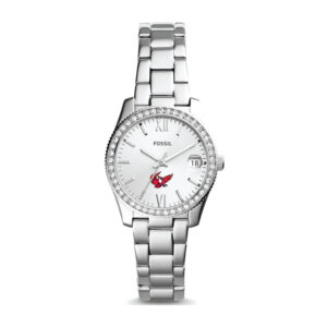 Women's Fossil Silver Keene State Owls Scarlette Mini Three-Hand Date Watch
