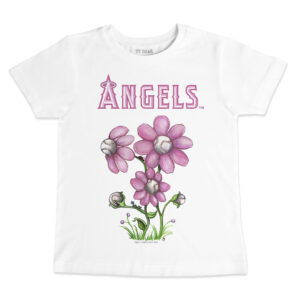 Youth Tiny Turnip White Los Angeles Angels Blooming Baseballs T-Shirt