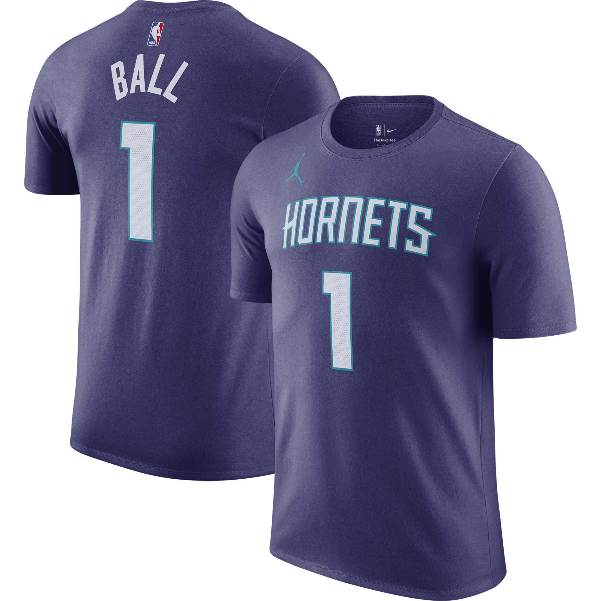 Men's Jordan Brand LaMelo Ball Purple Charlotte Hornets 2022/23 Statement Edition Name & Number T-Shirt - Image 3