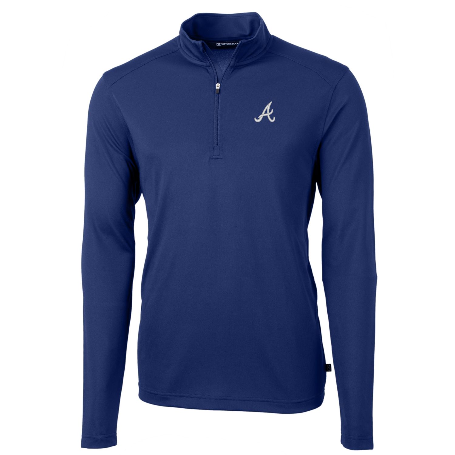 Men's Cutter & Buck Royal Atlanta Braves Big & Tall Virtue Eco Pique Quarter-Zip Pullover Jacket