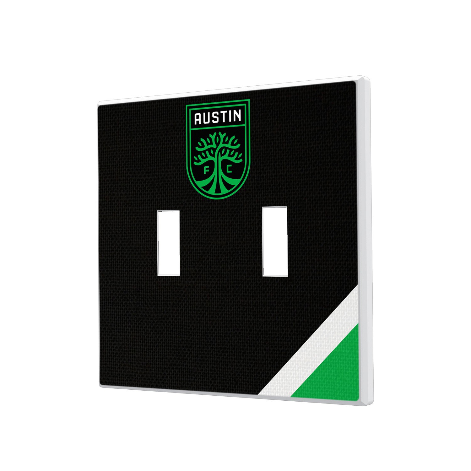 Austin FC Diagonal Stripe Design Double Toggle Lightswitch Plate