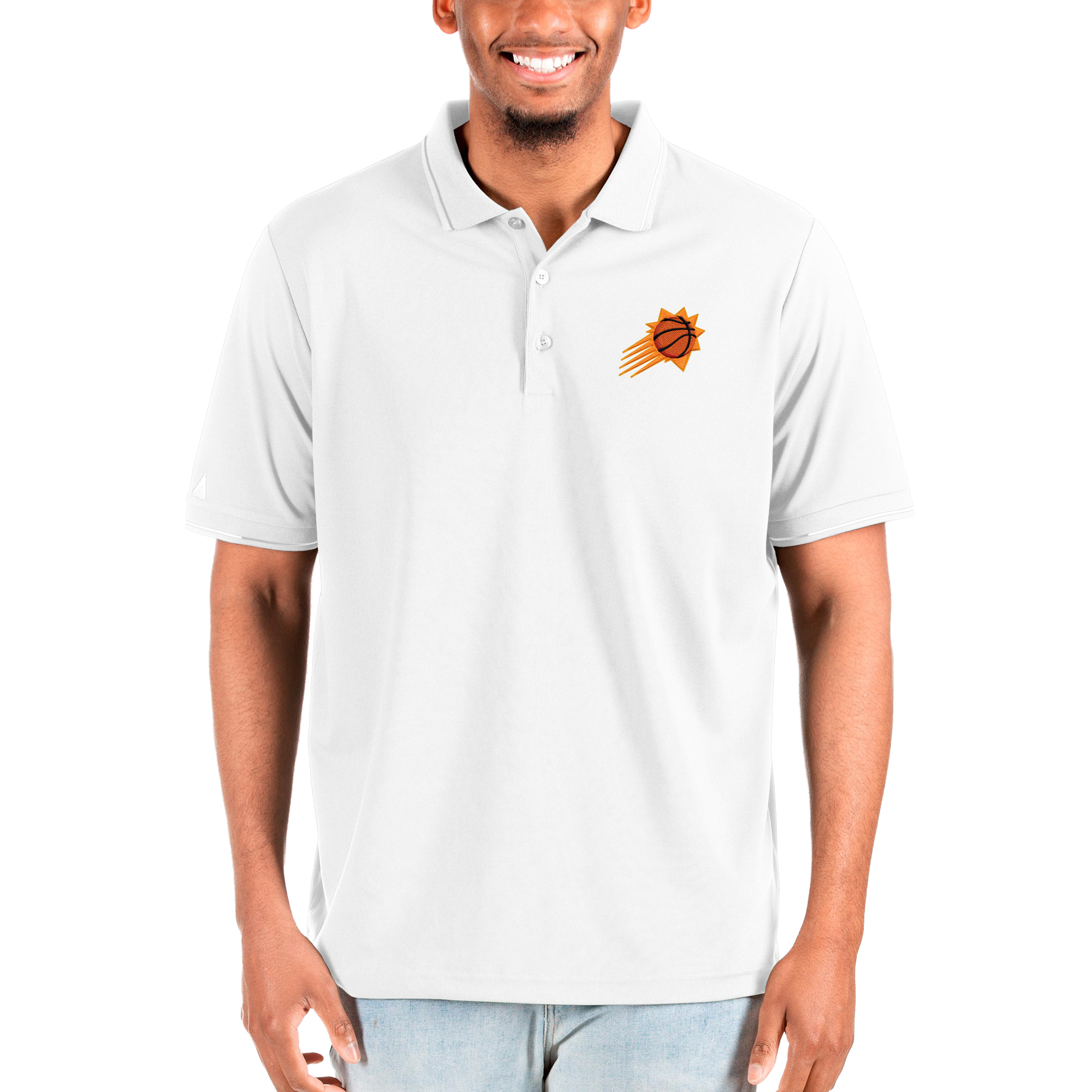 Men's Antigua White Phoenix Suns Big & Tall Affluent Polo