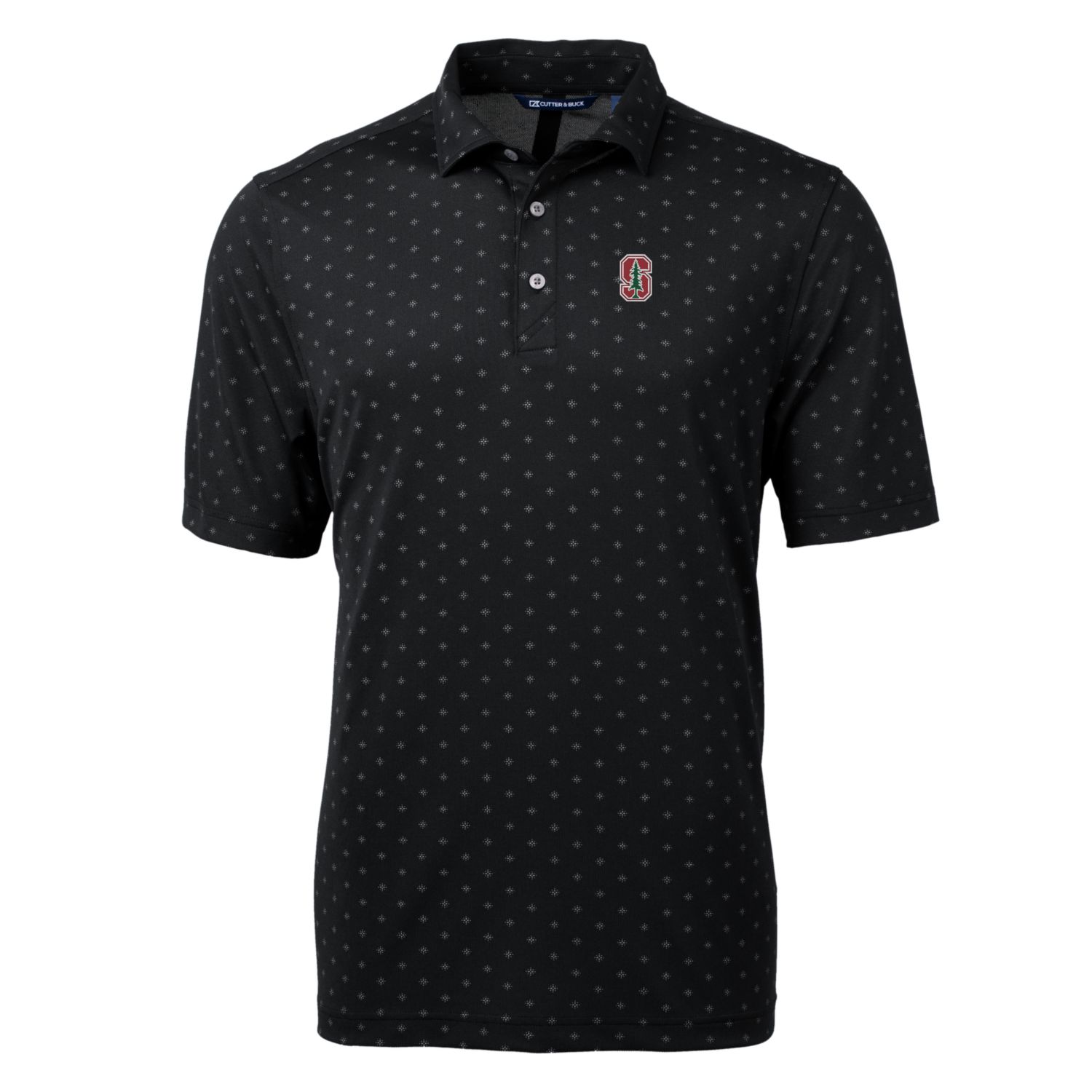 Men's Cutter & Buck Black Stanford Cardinal Big & Tall Virtue Eco Pique Tile Print Recycled Polo - Image 6