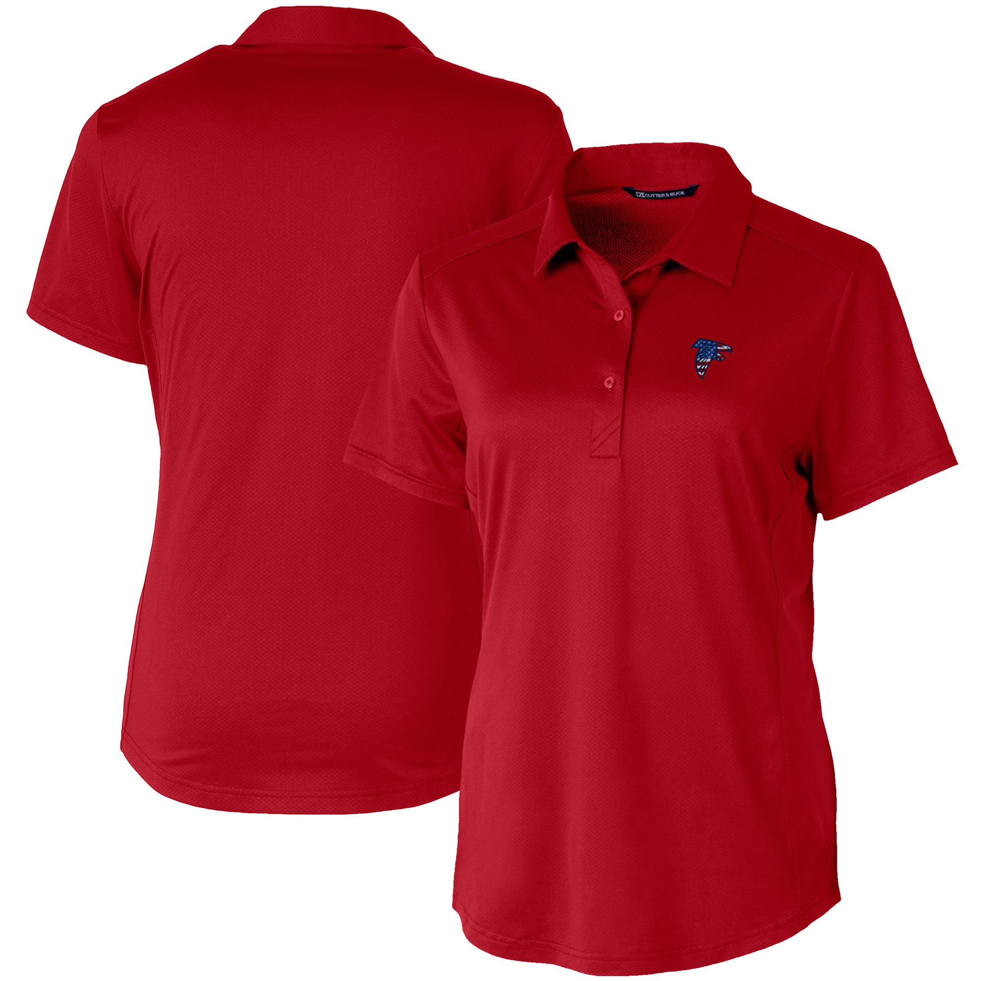 Women's Cutter & Buck Red Atlanta Falcons Americana Prospect Textured Stretch Polo - Image 5