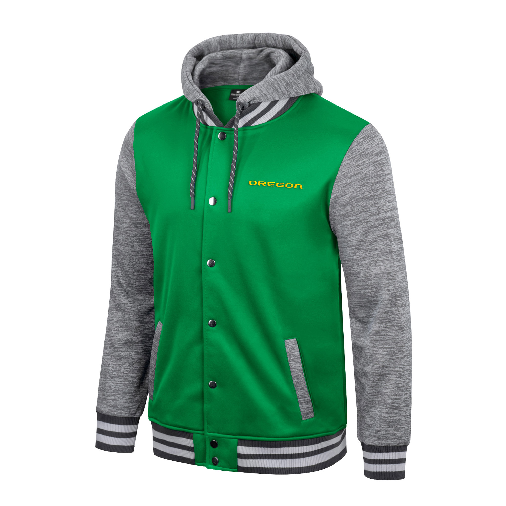 Men's Colosseum Green Oregon Ducks Robinson Hoodie Full-Snap Jacket - Image 6