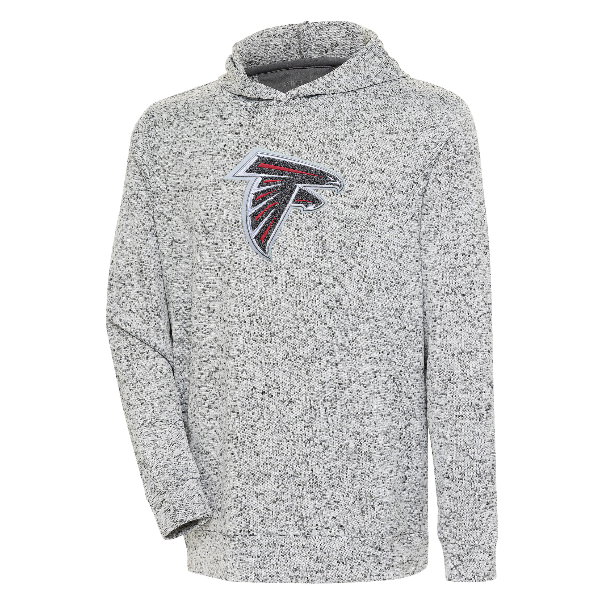 Men's Antigua Heathered Gray Atlanta Falcons Absolute Chenille Pullover Hoodie