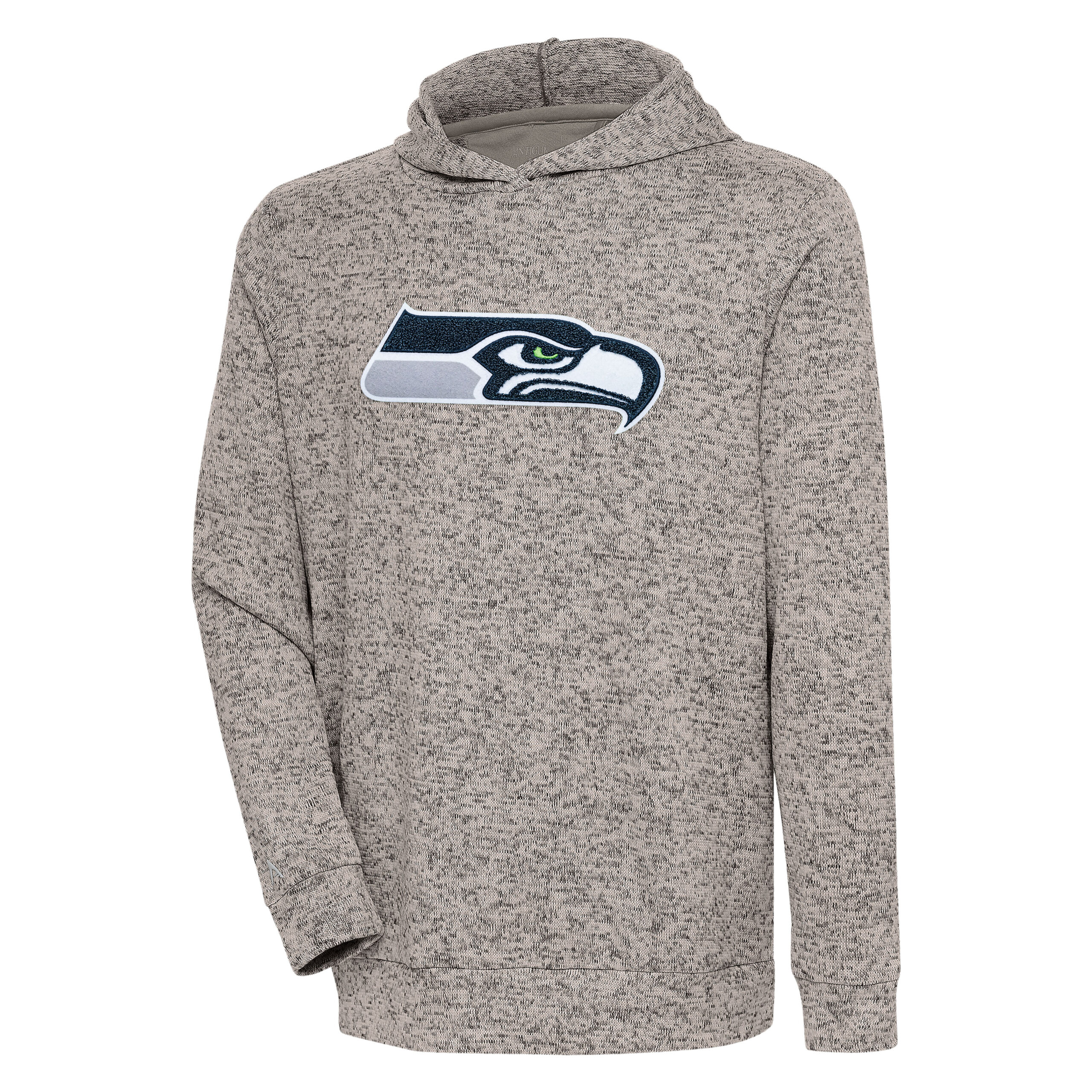 Men's Antigua Oatmeal Seattle Seahawks Absolute Chenille Pullover Hoodie