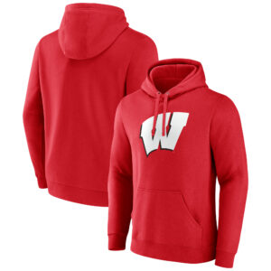 Men's Fanatics Red Wisconsin Badgers Logo Pullover Hoodie