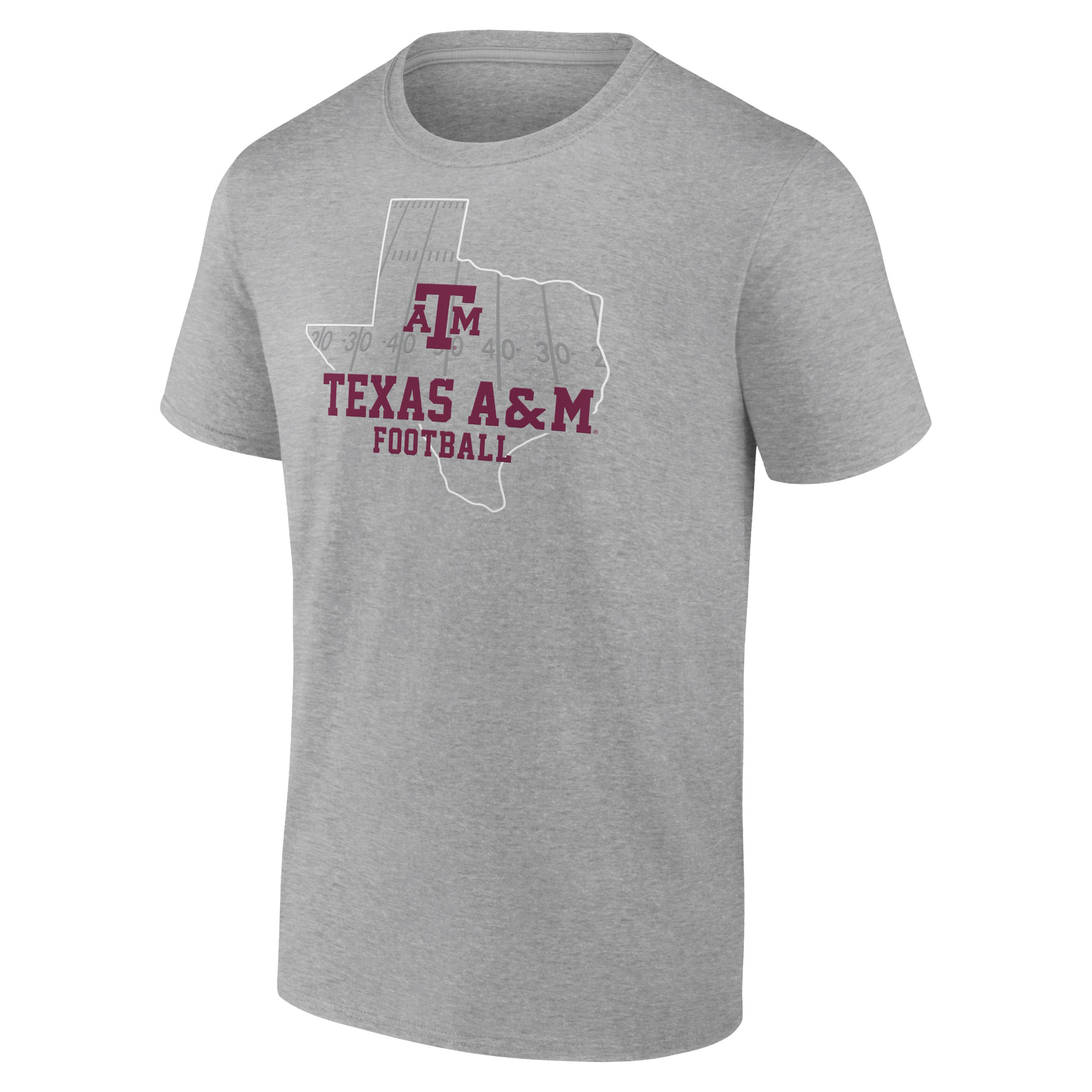 Men's Heather Gray Texas A&M Aggies State Field T-Shirt - Image 6