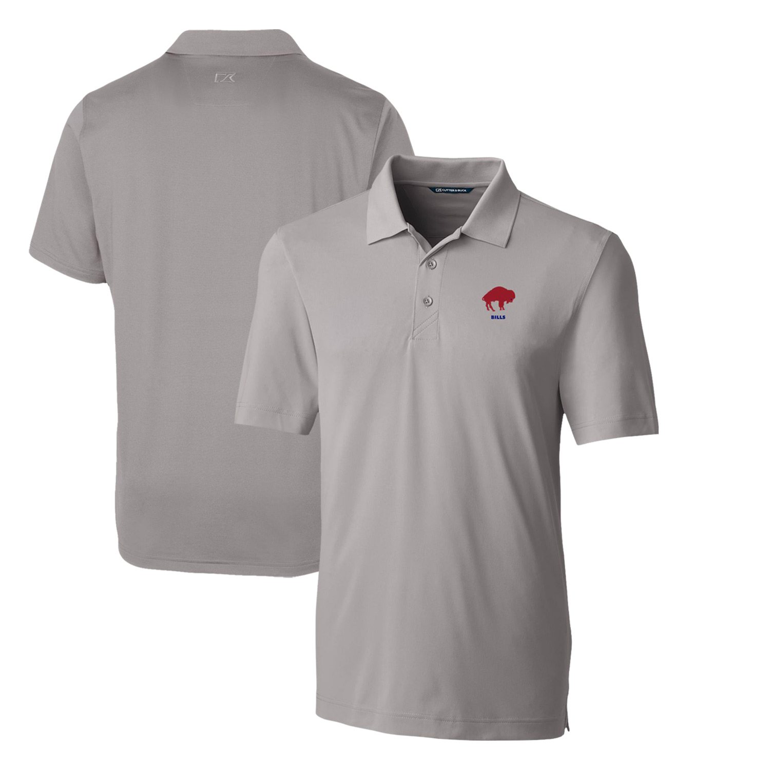 Men's Cutter & Buck Gray Buffalo Bills Throwback Logo Big & Tall Forge Stretch Polo - Image 5