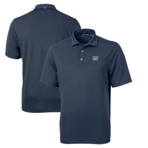 Men's Cutter & Buck Navy New York Giants Throwback Logo Virtue Eco Pique Recycled Big & Tall Polo