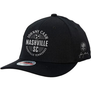 Men's Mitchell & Ness Black Nashville SC x Johnny Cash Adjustable Hat