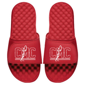 Youth ISlide x BreakingT Christian McCaffrey Scarlet NFLPA Catch Slide Sandals