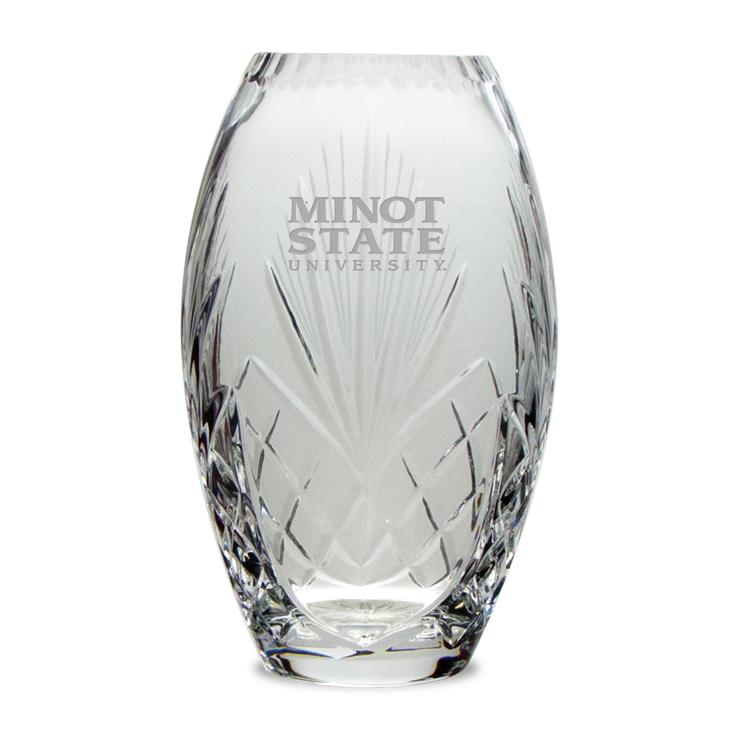 Minot State Beavers 10'' Full Leaded Crystal Vase