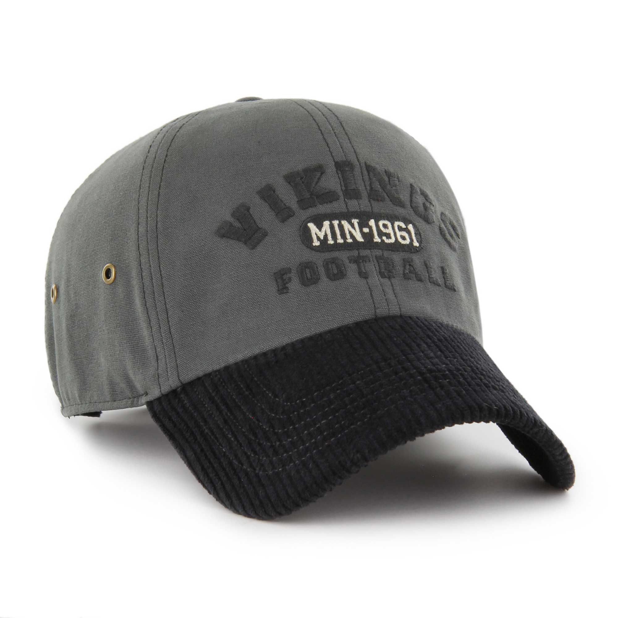 Men's '47 Charcoal Minnesota Vikings Ridgeway Clean Up Adjustable Hat - Image 3