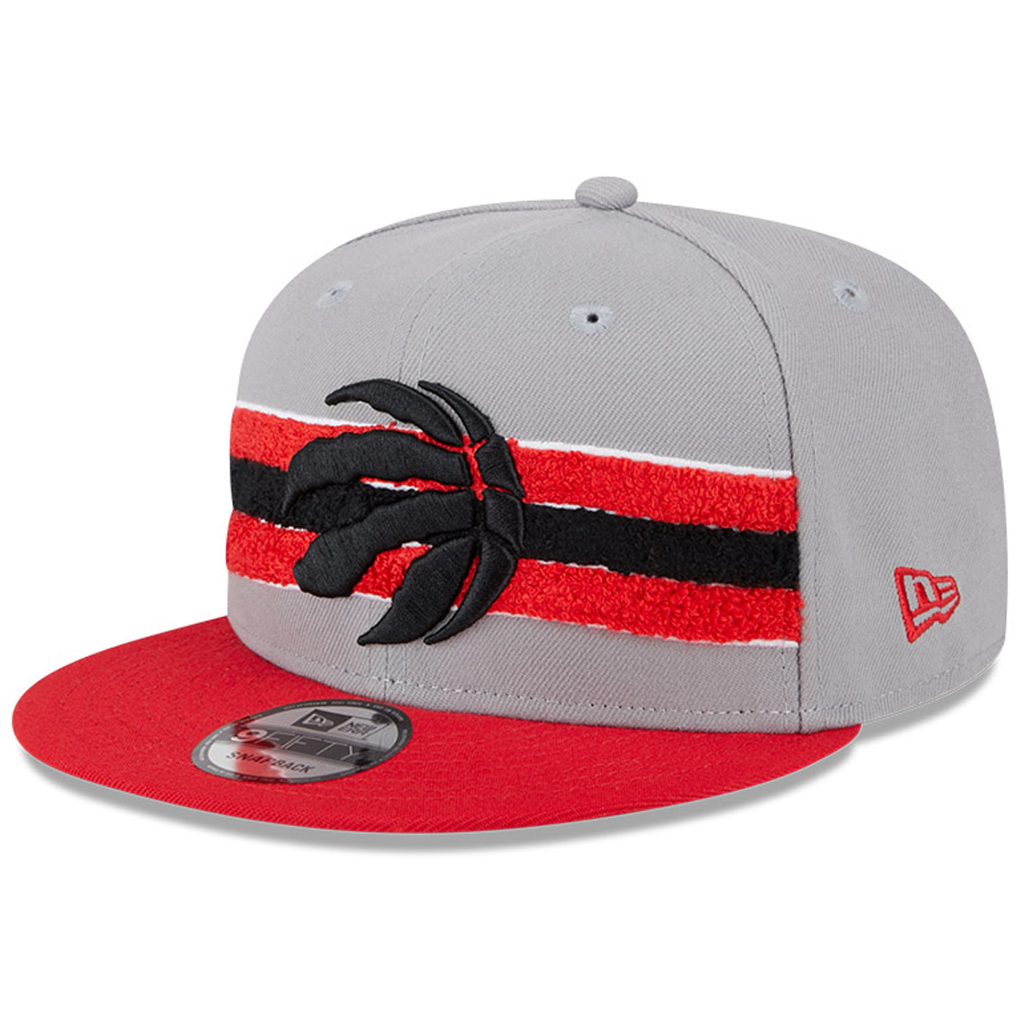 Men's New Era Gray Toronto Raptors Chenille Band 9FIFTY Snapback Hat - Image 7